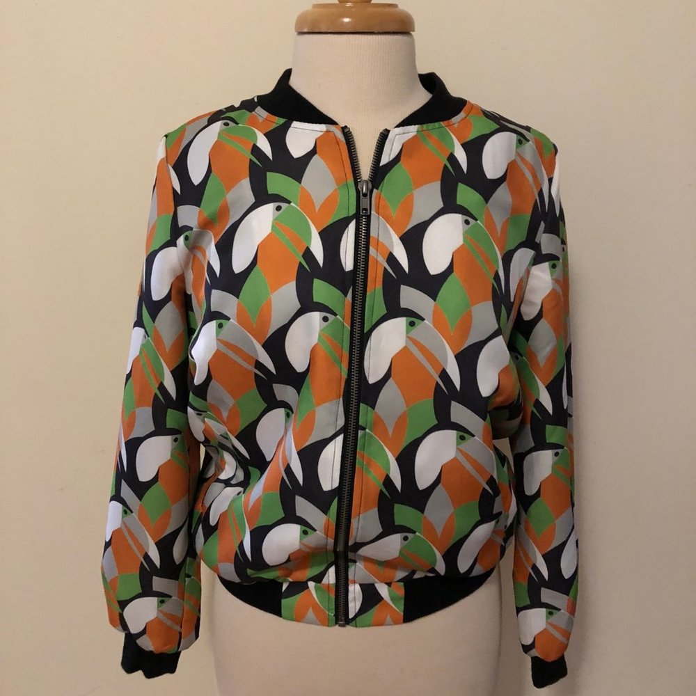 Toucan Print Bomber Jacket